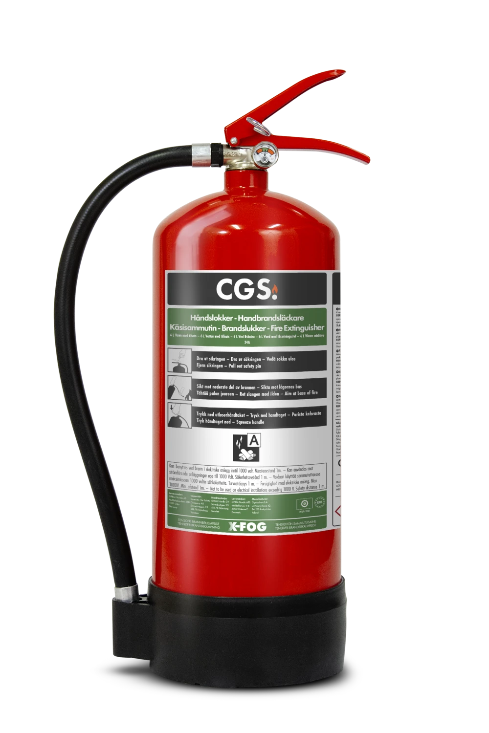 CGS 6 liter X-Fog håndslukker